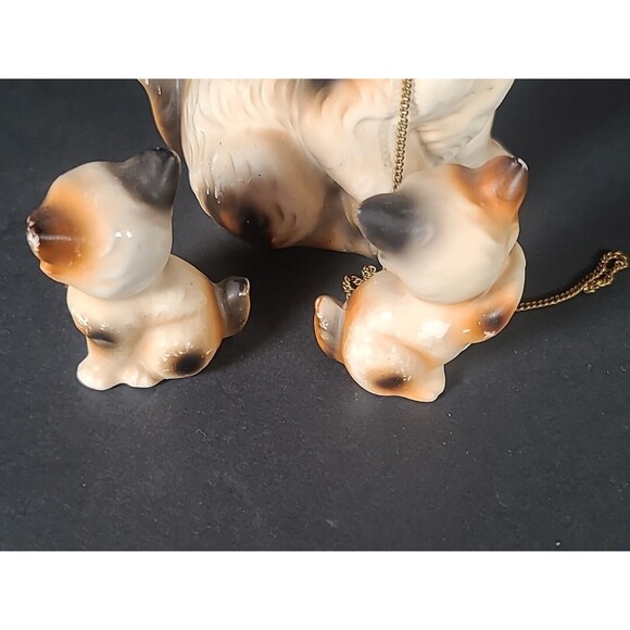 Vintage Arnart Calico Mother Cat with 2 Baby Kittens on Chains Ceramic Japan - Picture 2 of 11